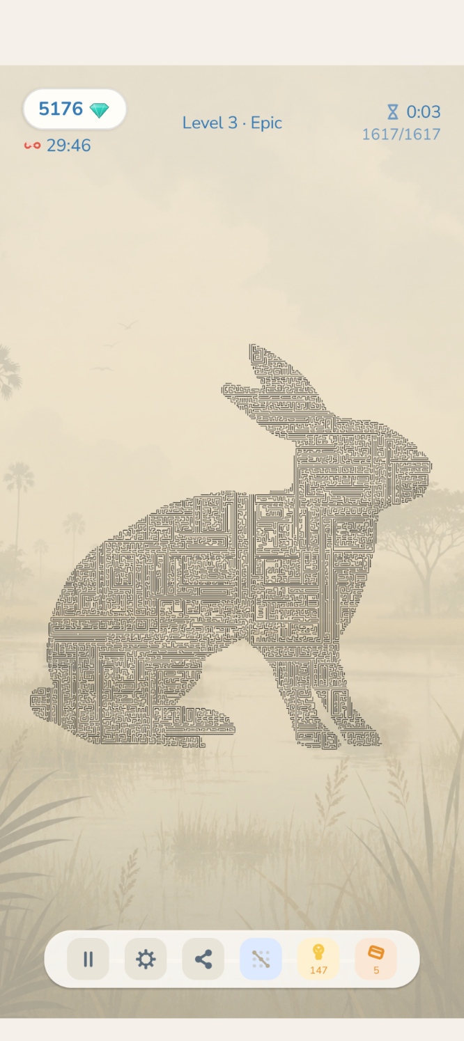 Epic mode, a rabbit shape built from over 1,600 arrows